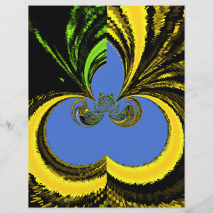 Belle Art Sud-Africain Jaune et Bleu Magnifique
