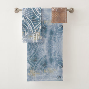 Belle artsy industriel bleu brun faux cuivre