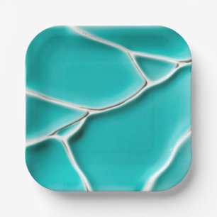 Belle Assiette en Papier Turquoise