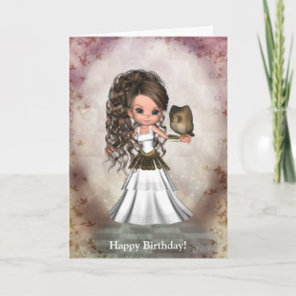 Belle Athéna carte grecque de déesse de Kawaii
