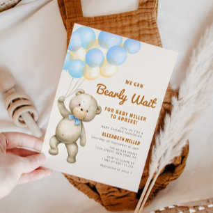 belle attente bearly baby shower invitation
