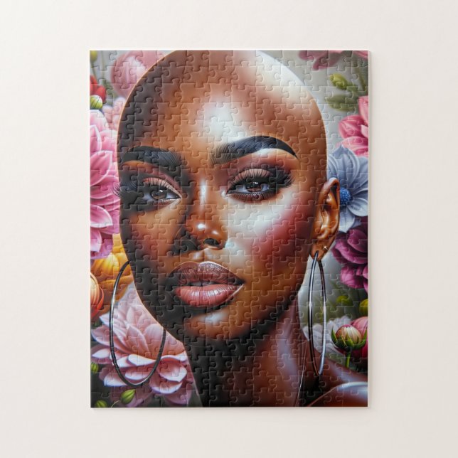 Belle Bald African American Woman Puzzle (Vertical)