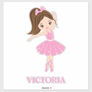 Belle Ballerina Girl Custom-Cut Vinyl Sticker