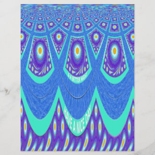 Belle Batik Bleu Cyan Bleu Imprimer vectoriel Art