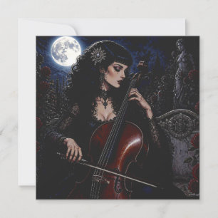 Belle Beauté Gothique Jouant du Violoncelle 