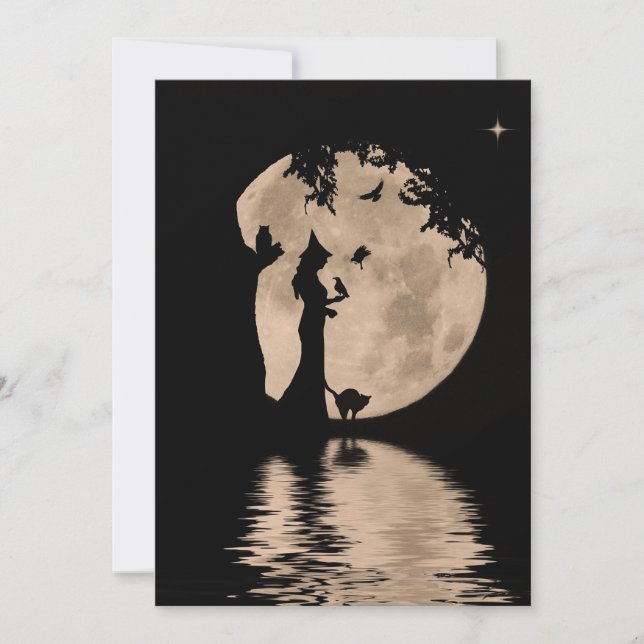 Belle Bénédiction Samhain avec sorcière et animaux (Devant)