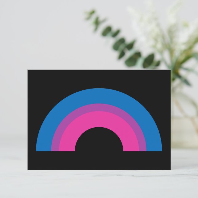 Belle Bisexual Pride Rainbow Flag Carte noire (Debout devant)