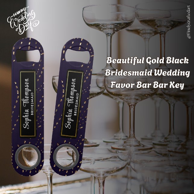 Belle Black Gold Bridesmaid Wedding Favor Bar (Créateur téléchargé)