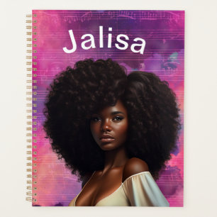 Belle Black Woman Couverture personnalisable Noteb