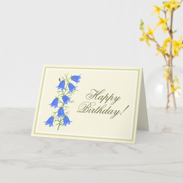 Belle Bluebells Anniversaire Carte de voeux pliée (Fleur jaune)