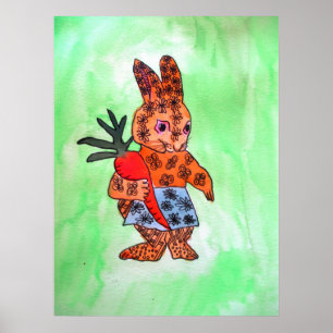 Belle bouée de Pâques enfants illustration affiche