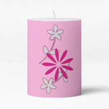 Belle bougie sur pied florale rose 4Ann