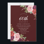 Belle Bourgogne Fleurs 60e anniversaire Invitation<br><div class="desc">Belle Bourgogne Fleurs 60e anniversaire Invitation Voir la collection correspondante dans Niche et Nest Store</div>