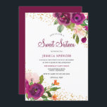 Belle Bourgogne rose Floral Sweet 16 Invitation<br><div class="desc">Belle Bourgogne rose Floral Sweet 16 Invitation Voir la collection correspondante en Niche et Nest Store</div>