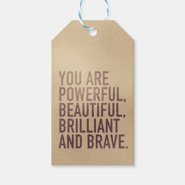 Belle, Brillante & Brave — Étiquette de Cadeau (Devant)