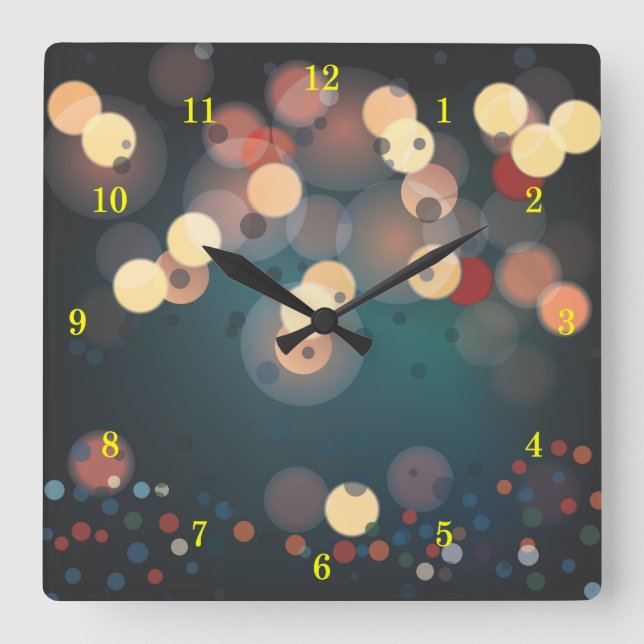 Belle bulles géométriques Horloge murale (Recto)