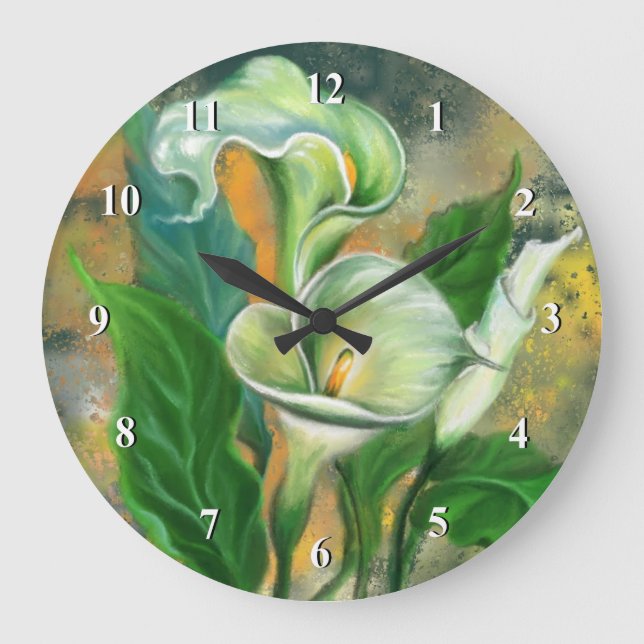 Belle Calla Lily Horloge murale - Peinture (Recto)
