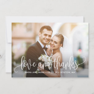 Belle calligraphie Carte de remerciements DE COULE