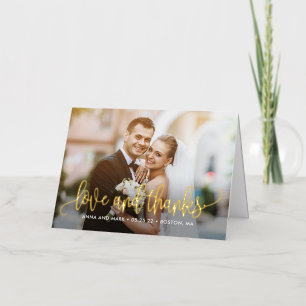 Belle Calligraphie FOIL Carte de remerciements pli