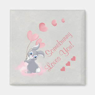 Belle Caricature Bunny Magnet Valentine
