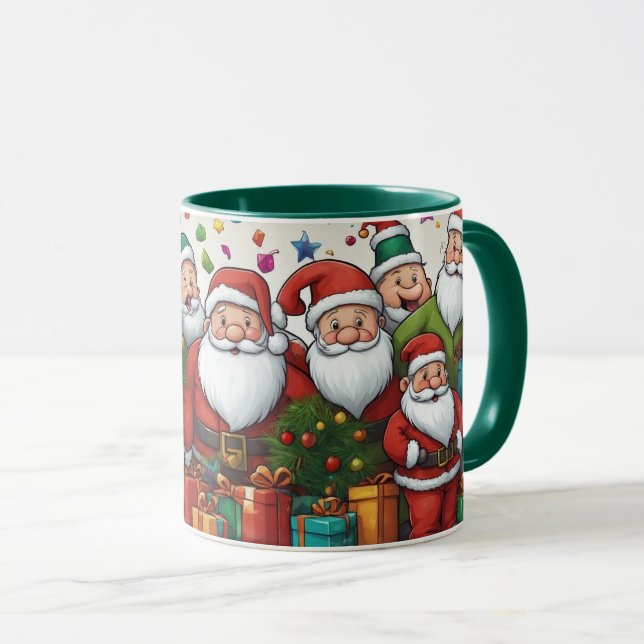 Belle caricature de Noël Santa Clause Mug (Devant droit)