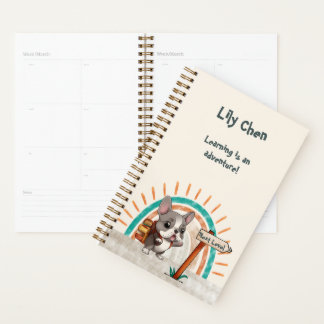 Belle caricature French Bulldog Retour à l'école