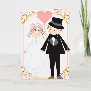Belle caricature mariage invitation couple et rsvp
