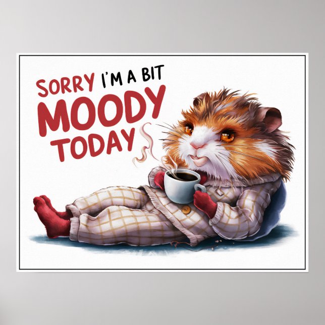 Belle Caricature Moody Hamster dans Poster de PJs (Devant)
