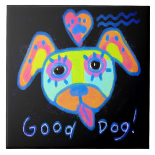 Belle Carreaux de Art Abstrait Chien
