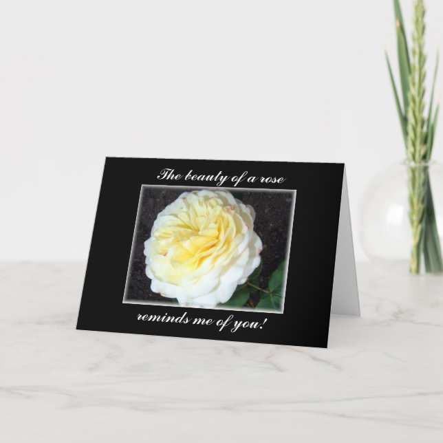 Belle carte d'amour/d'anniversaire avec rose (Devant)