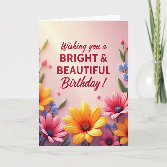 Belle carte d'anniversaire à l'écriture soignée (Devant)