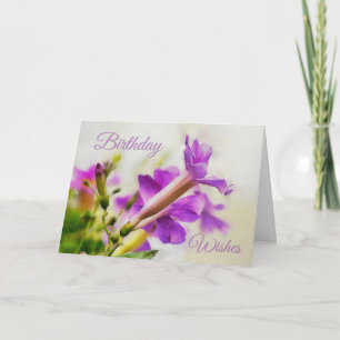 Belle Carte d'Anniversaire aux fleurs violettes