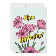 Belle carte d'anniversaire avec fleurs roses
