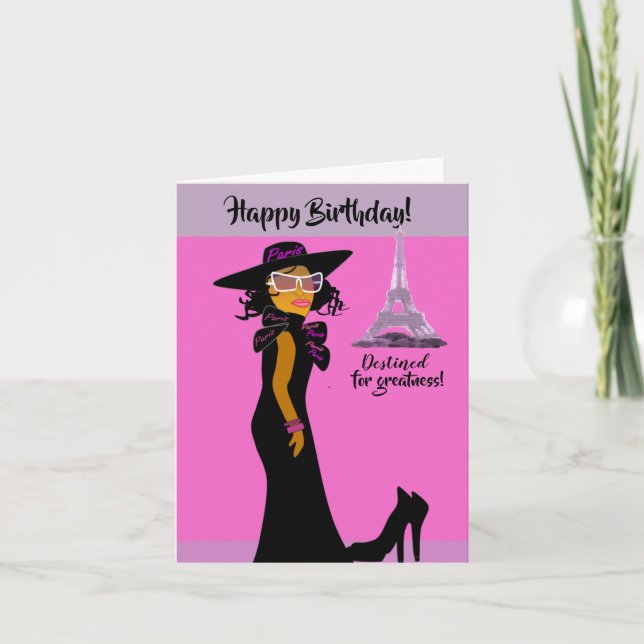 Belle carte d'anniversaire Cousin afro-américaine (Devant)