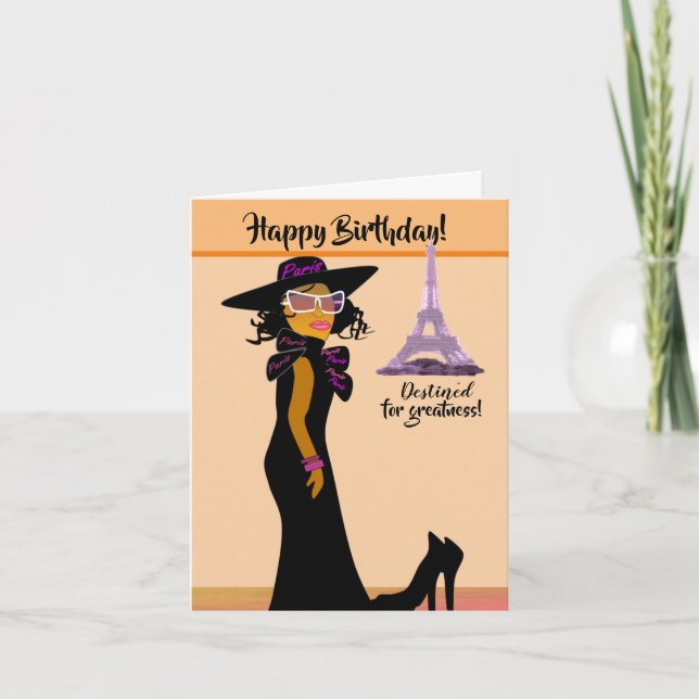 Belle carte d'anniversaire Cousin afro-américaine (Devant)