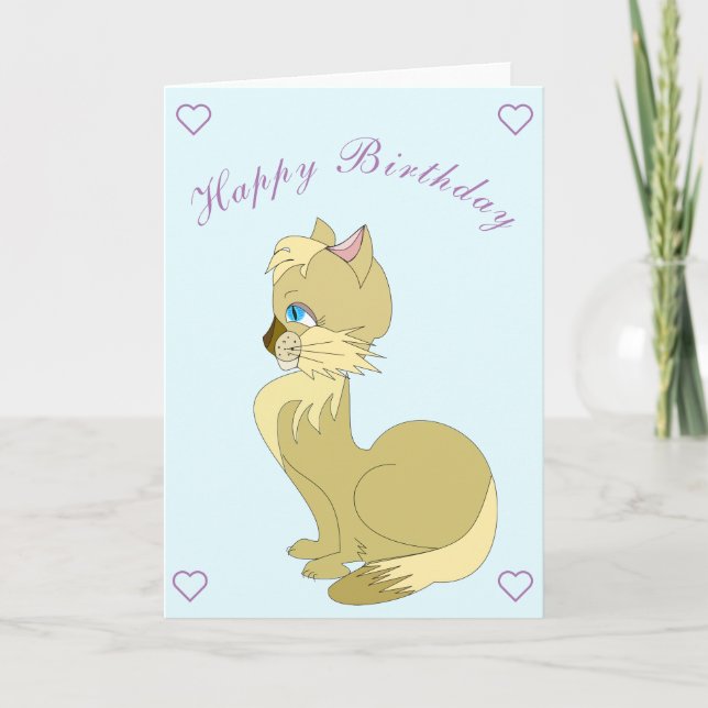 Belle carte d'anniversaire de chats (Devant)