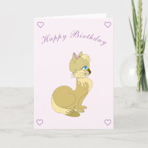 Belle carte d'anniversaire de chats - personnalisa