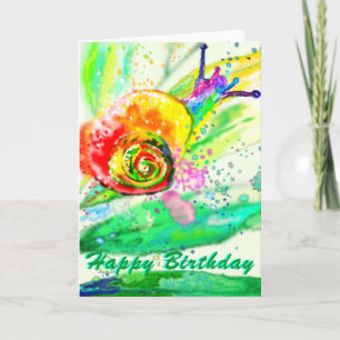 Belle carte d'anniversaire d'escargot