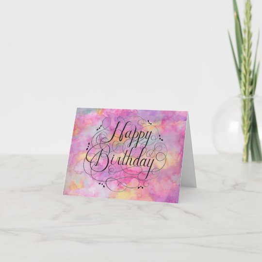 Belle Carte D Anniversaire En Pastel D Aquarelle Zazzle Fr