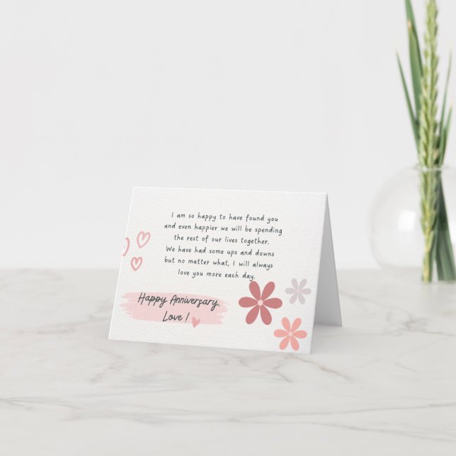 Belle carte d'anniversaire floral (Devant)