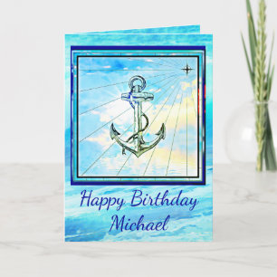 Belle carte d'anniversaire Kedge Ancre and Ocean W