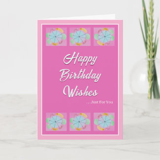 Belle Carte d'Anniversaire Moderne Flower Fun tend