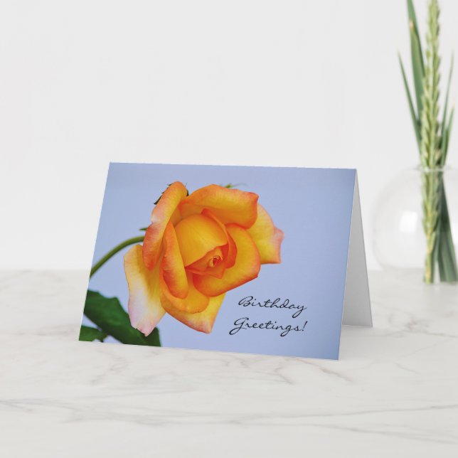 Belle carte d'anniversaire orange jaune rose (Devant)