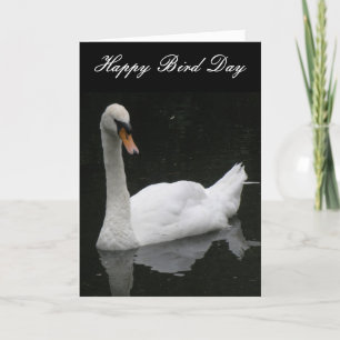 Belle carte d'anniversaire personnalisée du cygne 
