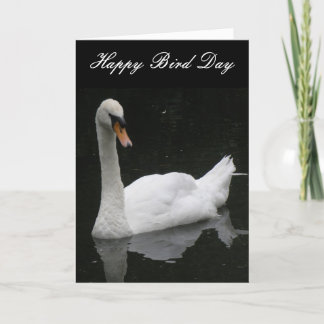 Belle carte d'anniversaire personnalisée du cygne