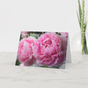 Belle carte d'anniversaire Pink Peony