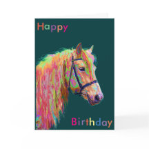 Belle carte d'anniversaire Rainbow Pony