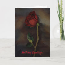 Belle carte d'anniversaire Red Rose Artsy