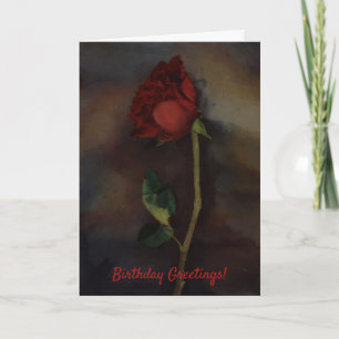 Belle carte d'anniversaire Red Rose Artsy