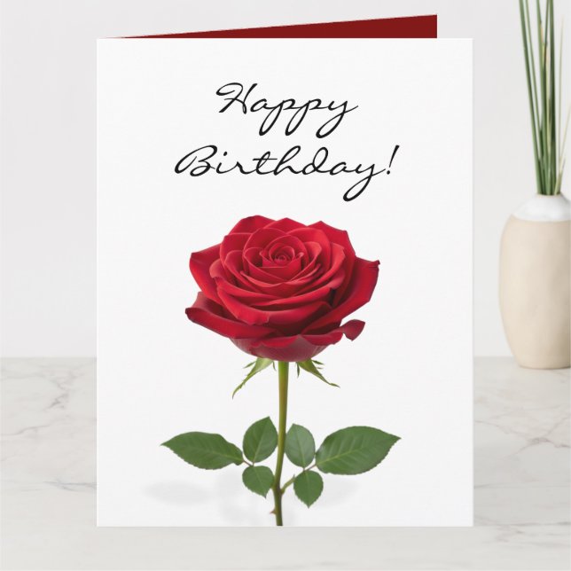 Belle carte d'anniversaire romantique avec fleur d (Devant)